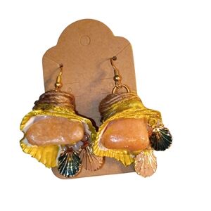 Chic Gold and Yellow Shell Earrings